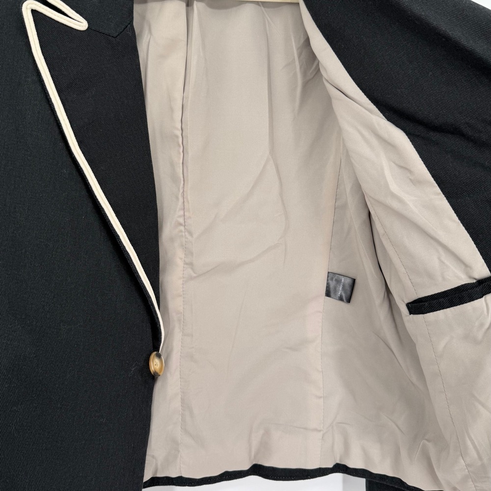 Laveer Womens Black White Greek Key Trim Blazer Jacket Coat Size 8 - Picture 8 of 11